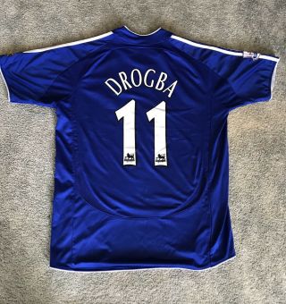 Adidas Chelsea Fc Drogba Soccer Jersey Shirt Blue Premier League Size Large