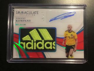2018 - 19 Immaculate Soccer Vincent Kompany Adidas Patch Auto 