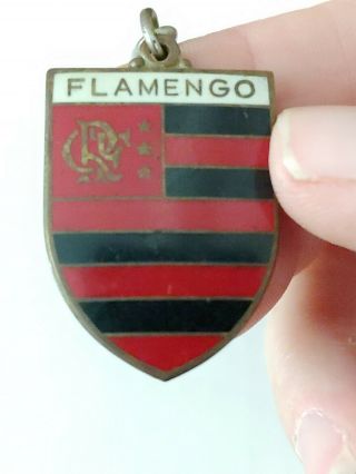 Vintage Flamengo Flag Crest Brazil - Key Chain 1987