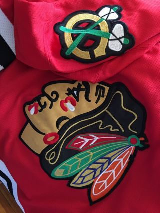 Vintage NHL Chicago Blackhawks Starter Jersey XL Stitched Patches 3