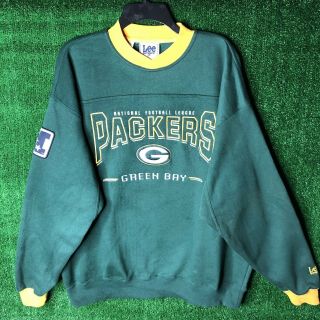 Vintage Lee Sports Nfl Green Bay Packers Embroidered Sweatshirt Men’s Size Large