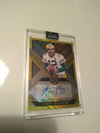 Aaron Rodgers 1/2 Autograph Mystic Marks 2019 Majestic Green Bay Packers Rare