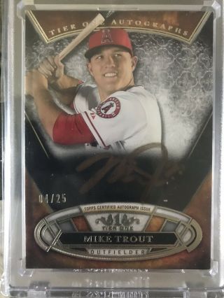 Topps Tier One Mike Trout Angels Bronze Ink Auto /25 