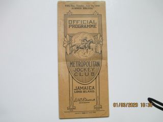 1919 Metropolitan Jockey Club Racing Program
