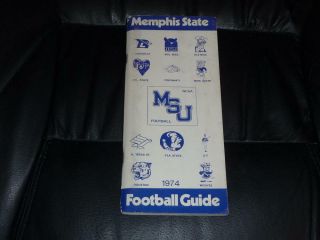 1974 Memphis State College Football Media Guide Ex Box 9