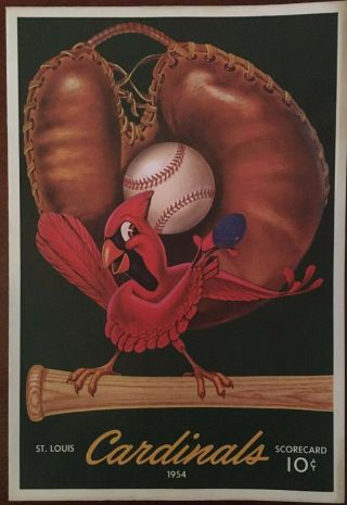 1954 St.  Louis Cardinals Scorecard / Chicago Cubs / Stan Musial / Ernie Banks