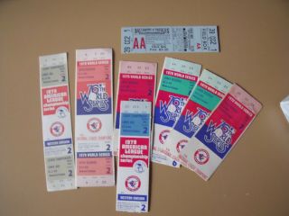 1979 Worlld Series Ticket Stubs Baltimore Orioles