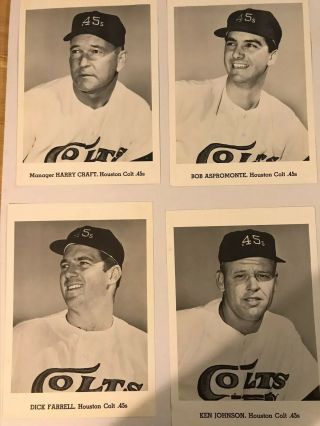 Group Of 8 1962 Jay Publishing Houston Colt 45s Picture Pack Photos B & W