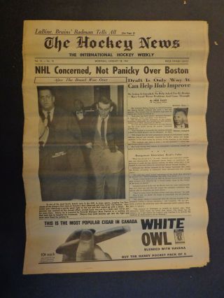 The Hockey News January 28,  1961 Vol.  14 No.  18 Olmstead Horton Labine Jan 