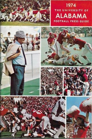 1974 Alabama Crimson Tide Football Media Guide,  Sec Champs,  Richard Todd,  Ex