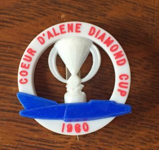 1960 Diamond Cup Hydroplane Regatta Coeur D’alene Pin Pinback Boat Race