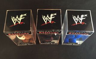 Vintage 1999 WWF Attitude Bears Stone Cold Steve Austin The Rock Mankind WWE 3