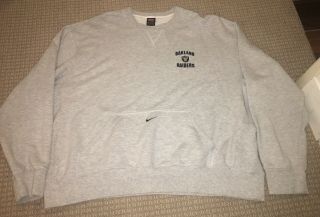 Vintage Nike Oakland Raiders Nfl Sweater Pocket Mens Xl Gray Crewneck Euc