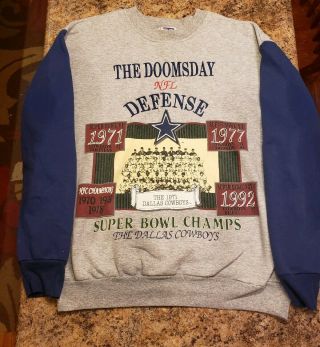Vintage Nfl Dallas Cowboys Superbowl Champs Crew Neck Sweater Size Xl