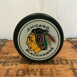 Vtg Chicago Blackhawks Ice Hockey Puck General Tire Slug Official Licensed Nhl