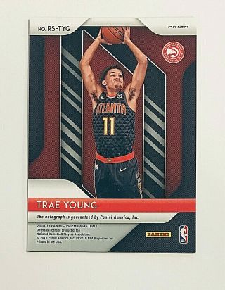 2018 - 19 Panini Prizm Trae Young Rookie Autograph Auto Prizms Choice Red RC SSP 2