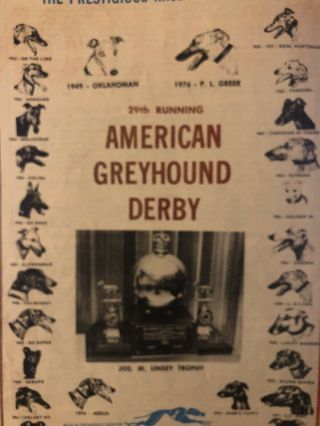 1978 American Greyhound Derby Program Blazing Red 2