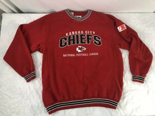 Vtg Kansas City Chiefs Sweatshirt Large 90’s Red Nfl Lee Sport