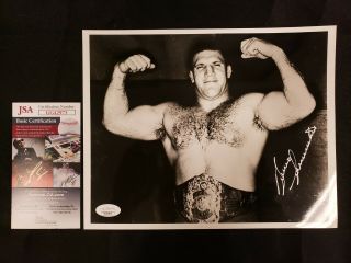 Vintage Hand Signed Wrestling 8x10 " Photo Bruno Sammartino W/jsa/coa