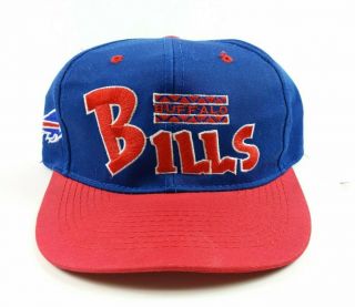 Vtg 90s Annco Buffalo Bills Spell Out Snapback Hat Nfl Football Block