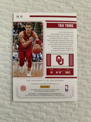 Trae Young 2018 Panini Contenders Cracked Ice Autograph Auto RC ’d 15/23 Rookie 2