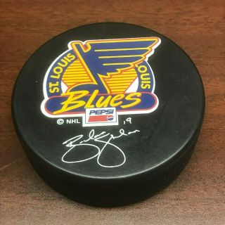 St Louis Blues Brendan Shanahan Facsimile Autographed Hockey Puck Nhl Pepsi Sga