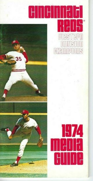 1974 Cincinnati Reds Baseball Media Guide Johnny Bench,  Pete Rose,  Tony Perez