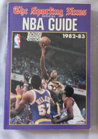 1982 - 83 The Sporting News Official Nba Guide Magic Johnson Lakers