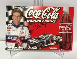 1998 Coca Cola Coke Racing Family Nascar Index Card Signed Dale Jr