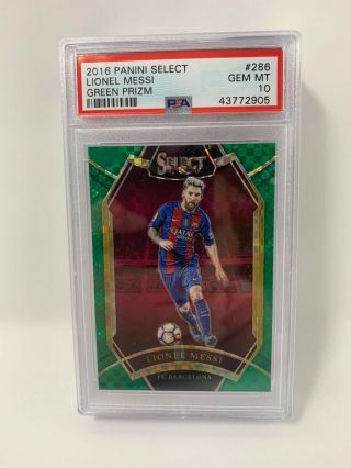 2016/17 Panini Select Lionel Messi Emerald Green 2/5 Barcelona Psa 10 Only 1