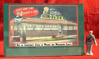 Tops Diner - Johstown,  Pa 80a_o/s Scale Tinplate Billboard