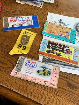 1984 Indianapolis 500 Motor Speedway Pit Pass Pin Badge - And Ticket Studs