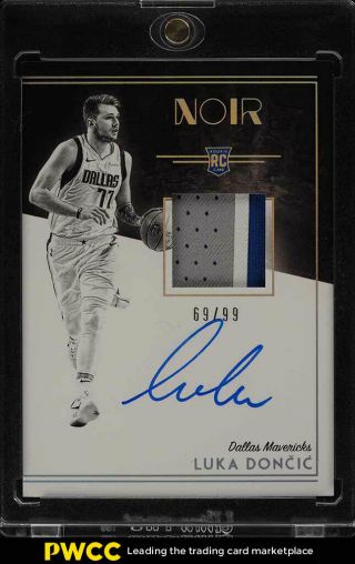 2018 Panini Noir Luka Doncic Rookie Rc Auto 3 - Clr Patch /99 303 (pwcc)