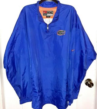 Nike Florida Gators 1/4 Zip Pull Over Blue Windbreaker Rain Jacket Mens Xxl