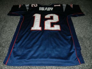 Authentic Reebok England Patriots 12 Tom Brady Nfl Football Jersey 54
