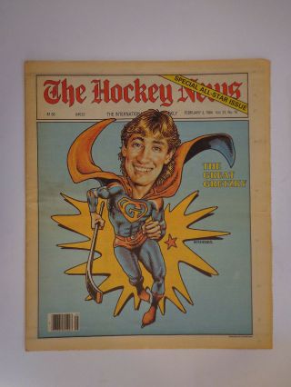 The Hockey News February 3,  1984 Vol.  37 No.  18 Gretzky Fuhr Bannerman Feb 