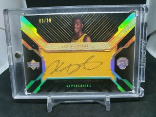 2007 - 08 Ud Black Kevin Durant Rookie Patch Autograph Rpa Gold 3/10