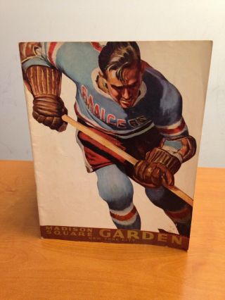 1960 York Rangers Nhl Hockey Program V.  Montreal Canadiens Msg