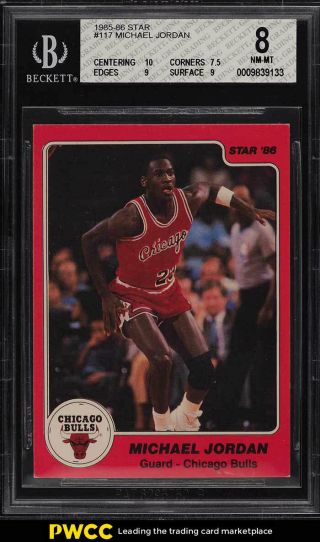 1985 - 86 Star Basketball Michael Jordan Rookie Rc 117 Bgs 8 Nm - Mt (pwcc)