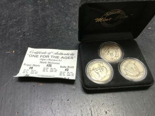 Mcgwire,  Maris,  Ruth One For The Ages Highland Nickel Silver 3 Coin Set