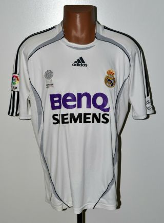 Real Madrid 2006/2007 Home Football Shirt Jersey Adidas Size L Adult