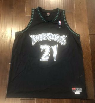 Vintage Nike Kevin Garnett Minnesota Timberwolves Black Jersey Men’s 2xl