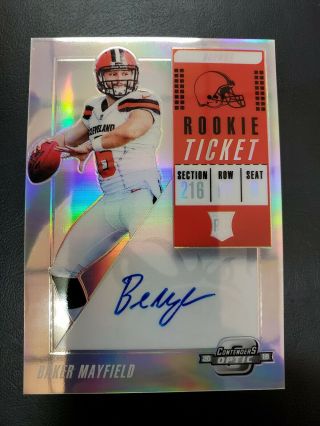 2018 Panini Contenders Optic 101 Baker Mayfield Rc Auto Hot Browns
