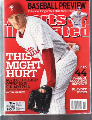 April 5,  2010 Roy Halladay Philadelphia Phillies Sports Illustrated No Label