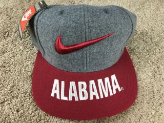 Vintage Nike Alabama Crimson Tide Hat Snapback Cap Melton Wool Team Football