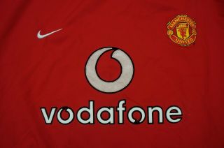 Rare Vintage NIKE Manchester United Vodafone Soccer Football Jersey 90s Red 2XL 2