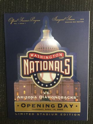 Washington Nationals Inaugural Program - First Season - 2005 - Baseball