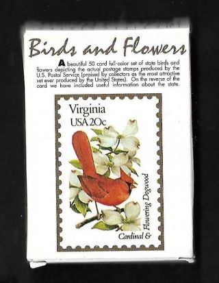 1991 Birds And Flowers Of The 50 Usa States Package Of 50,  Ltd Edition,  Color Nm