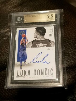 2018 - 19 Encased Luka Doncic Auto Rookie /75 Bgs 9.  5/10 " Scripted Signatures "