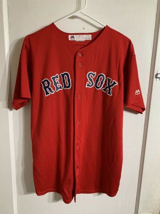 Majestic Boston Red Sox Dustin Pedroia 15 Baseball Jersey Youth Kids Xl Red A2